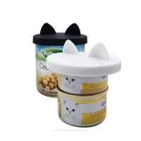 Cat Ears Design Reusable Canned Food Cover Tops Silicone Tin Can Lid Cover Top for Cat Dog Pet Food Storage Lids